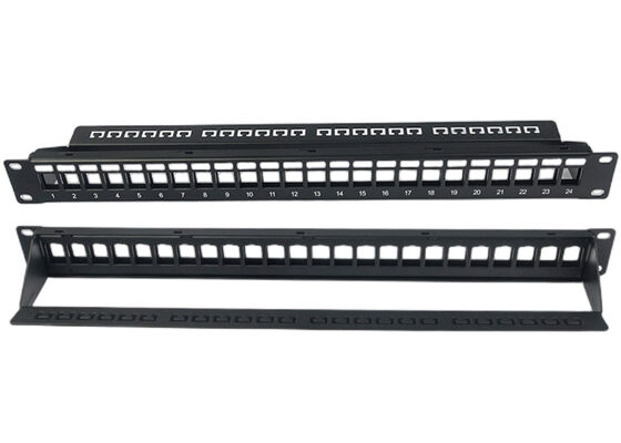 গুণমান  Blank Network Patch Panel Unshielded RJ45 24 Port 1U Patch Panel কারখানা