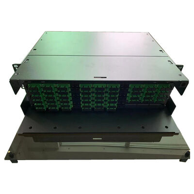 3RU MPO MTP প্যাচ প্যানেল 108F ফাইবার প্যাচ প্যানেল SC APC 9 LGX অ্যাডাপ্টার ধারণ করে