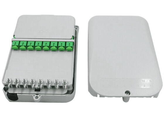 16 কোর স্প্লিটার FTTH ডিস্ট্রিবিউশন বক্স UPC / APC ওয়াল মাউন্ট হালকা ধূসর