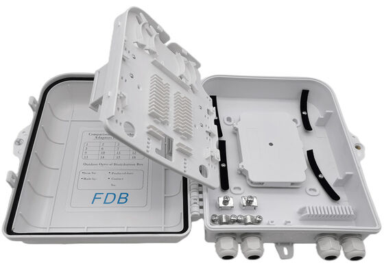 সাদা ফাইবার অপটিক স্প্লিটার বক্স LC 1x16 PLC স্প্লিটার ওয়াল মাউন্ট