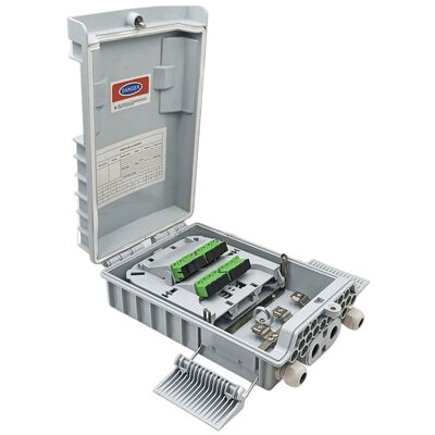 SM/MM ফাইবার অপটিক স্প্লিটার বক্স হালকা ধূসর 1x8 PLC স্প্লিটার