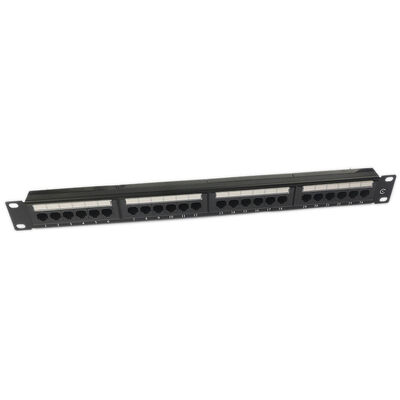 UTP 24 পোর্ট CAT6 প্যাচ প্যানেল 1U কীস্টোন প্যাচ প্যানেল ফাঁকা RJ45