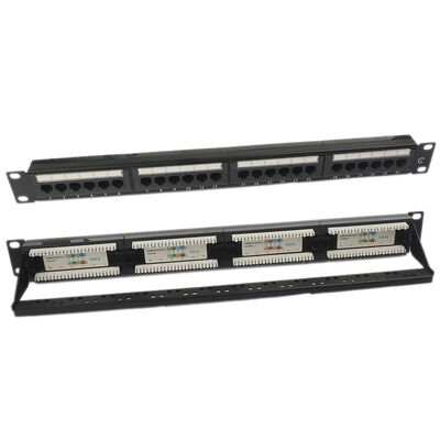 UTP 24 পোর্ট CAT6 প্যাচ প্যানেল 1U কীস্টোন প্যাচ প্যানেল ফাঁকা RJ45