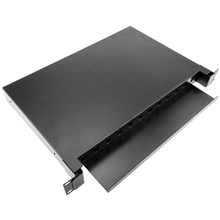 48 কোর 430x200x46mm কালো ফাইবার অপটিক প্যাচ প্যানেল